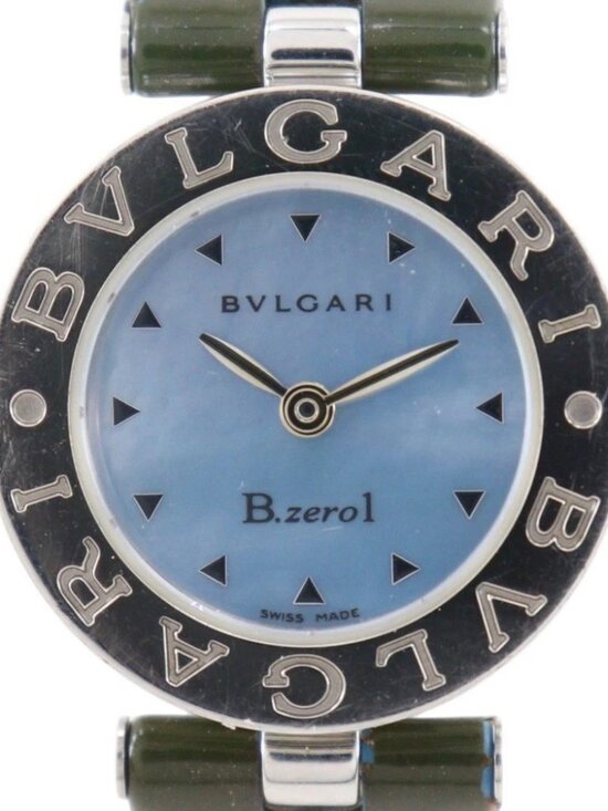 BVLGARI Bzero1 Watches BZ22S Blue shellDial Stainless Steel Quartz Analog ...